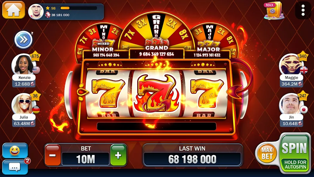 Interface do jogo Fortune Ox com símbolos dourados